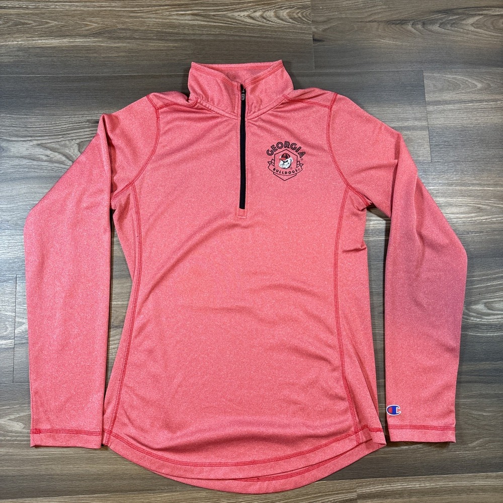 Champion Georgia Bulldogs Women's Quarter Zip Performance Athletic Pullover‎
